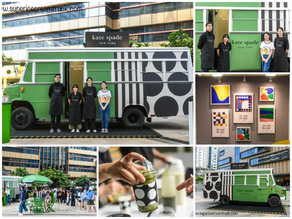 Mercedes 709 event bus Kate Spade mobile event space at Paya Lebar Quarter, Super Ice Cream Truck Singapore