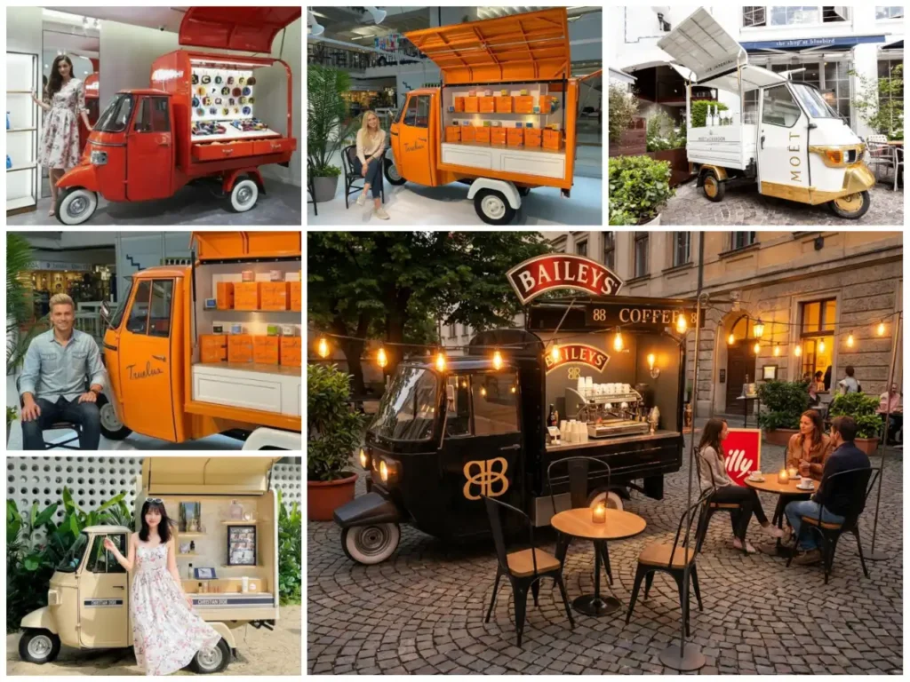 Piaggio Ape prosecco van pop-up, Super Ice Cream Truck Singapore