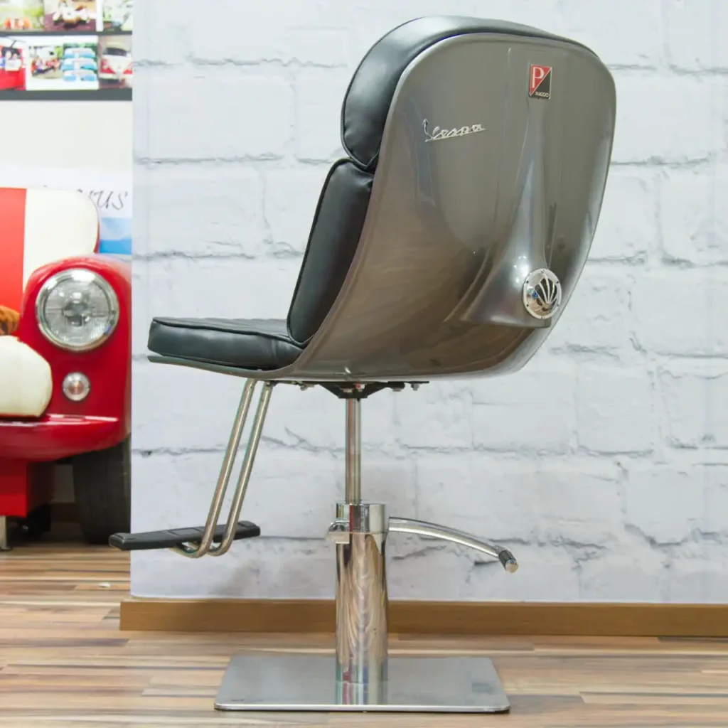 Vintage Vespa scooter shell remade into a swivel chair, Singapore
