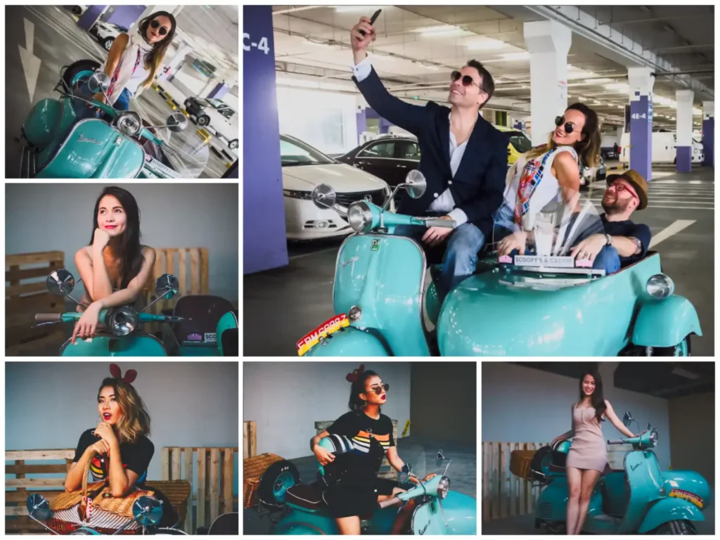 Vespa sidecar film shoot, Super Ice Cream Truck Singapore