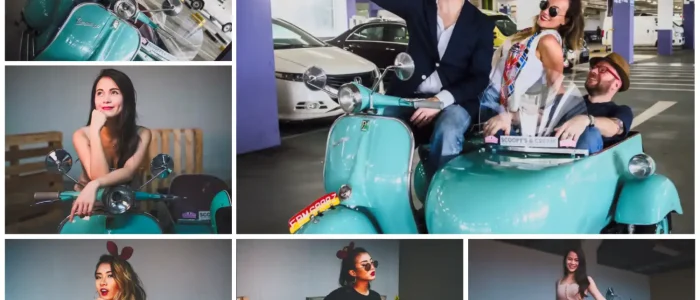 Vespa sidecar film shoot, Super Ice Cream Truck Singapore